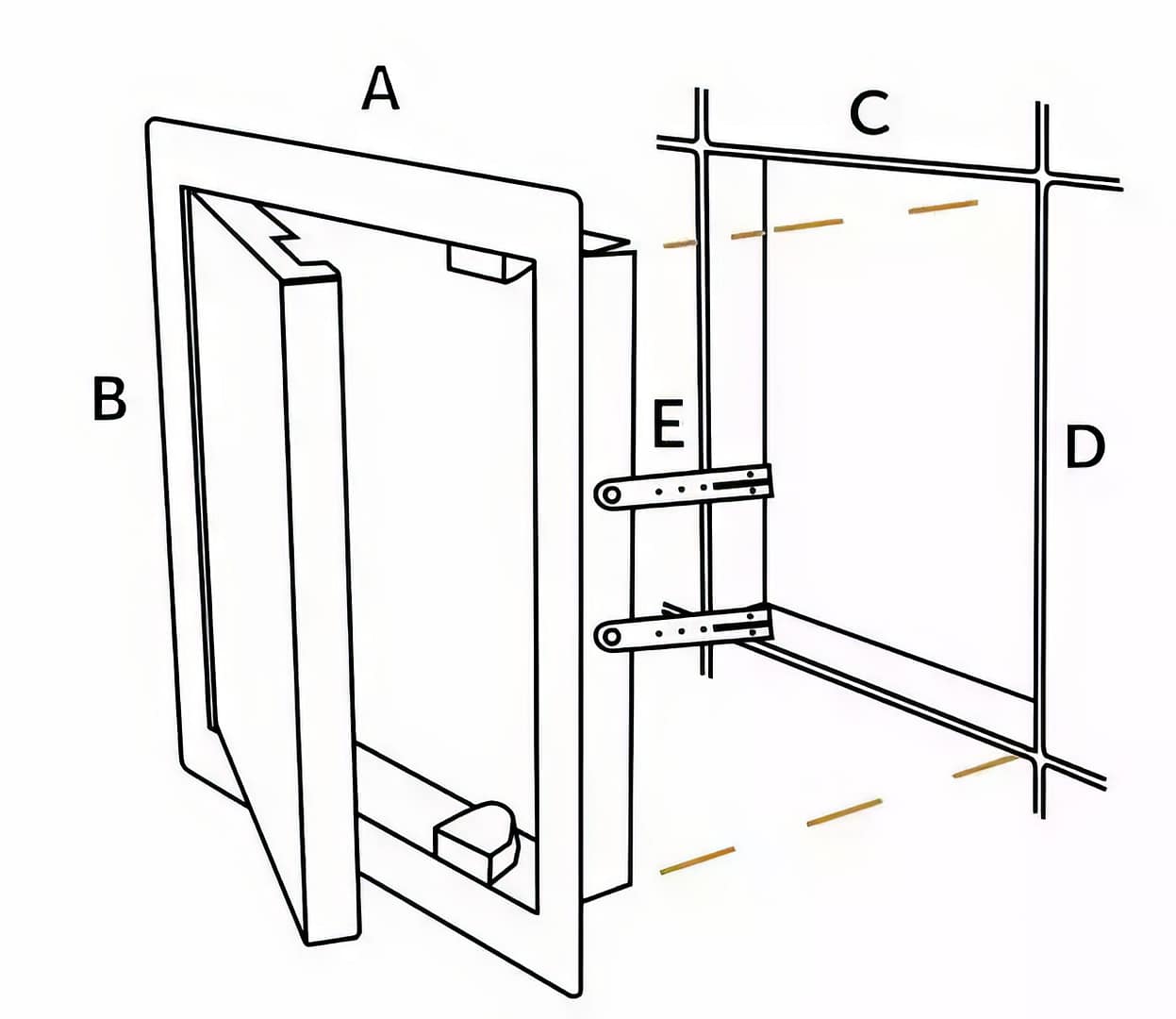 TEBO PUSH ellenőrző ajtó fekete 150x150mm - Image 2